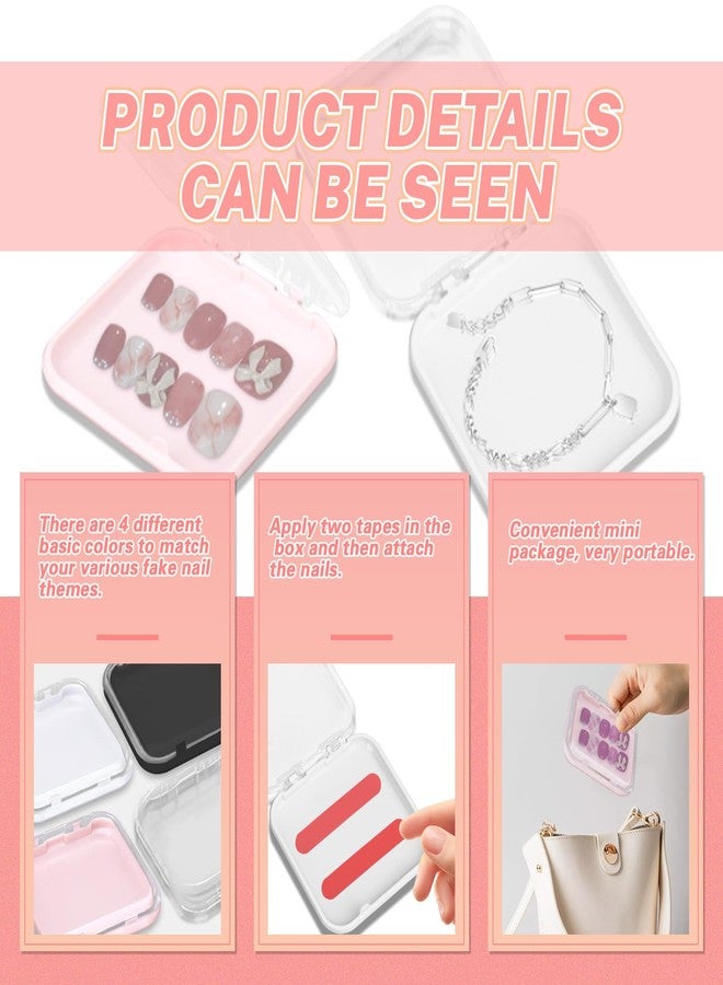 Binxus 12 Pcs Press On Nail Packaging Boxes Acrylic Press On Nail Storage Box with 30 Pcs Adhesive Double Sided Tape for Press on Nail Business Nail Art Nail Salon (Colorful) - Image 3